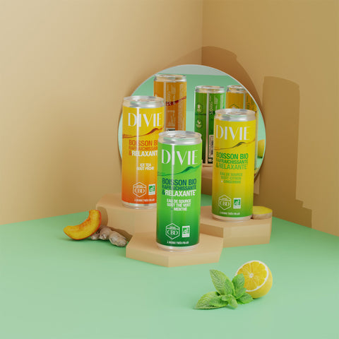 Offre PACK PLAISIR DIVIE nos 3 goûts boissons rafraichissantes au CBD
