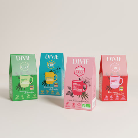 Pack L'instant Tranquille Divie - Rooïbos vert, Honeybush, Hibiscus Fruit Rouges, Rooïbos Rouge