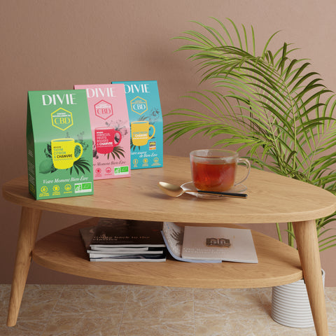 Nos goût différents d'infusions au chanvre DIVIE