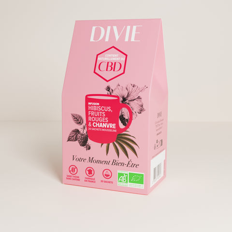 DIVIE infusion fruits rouges hibiscus chanvre