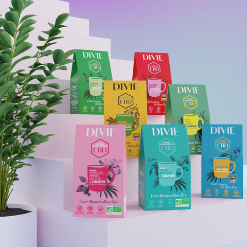 DIVIE Pack famille : 7 infusions chanvre une offerte