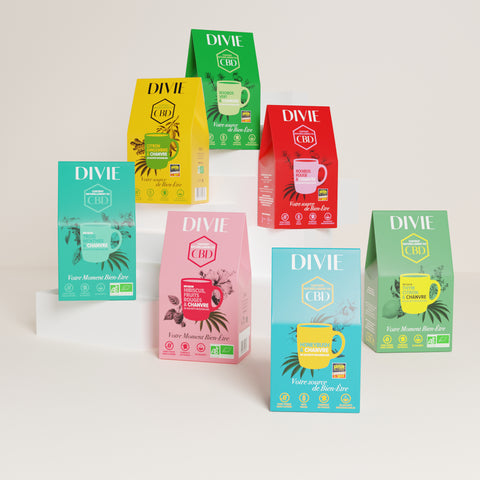 DIVIE Pack famille : 7 infusions chanvre une offerte